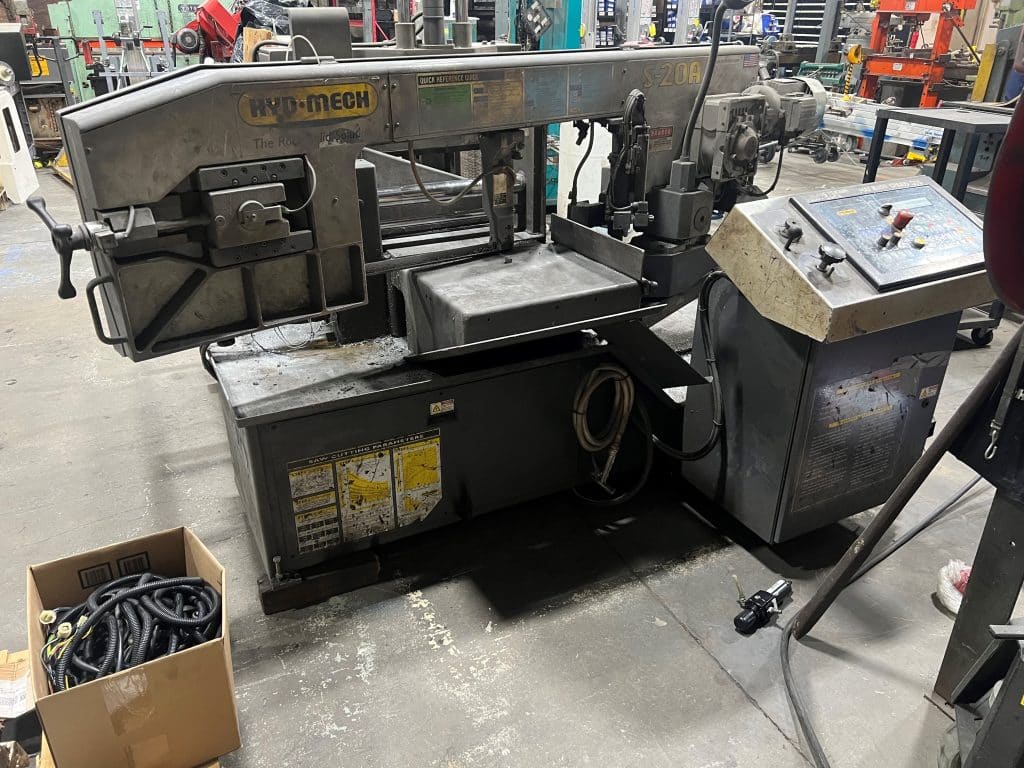 Hyd-Mech S-20A horizontal band saw with hydraulic bundling